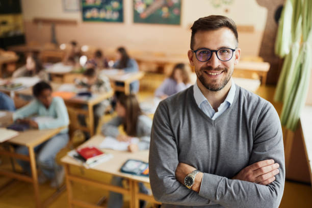 Teacher standing in a classroom